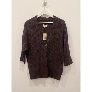 Sonoma Women’s Heather Gray Waffle Knit Cozy Cardigan Classic Button Front Sz M